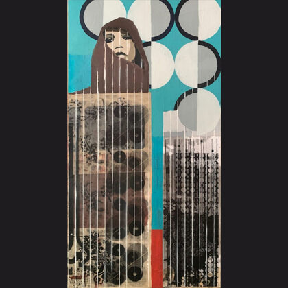 YES THIS IS ME mixed technique on wood 42x80 cm